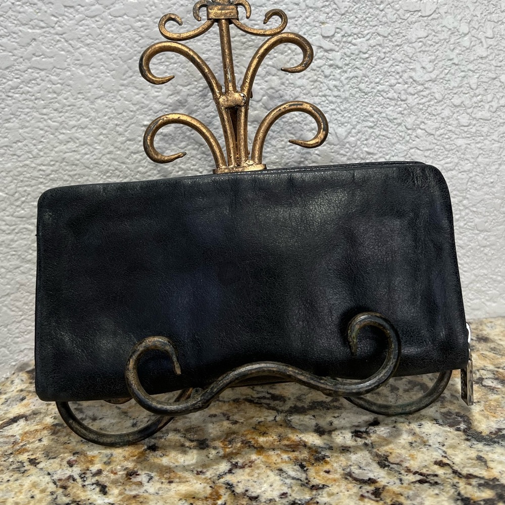 Black HOBO Continental Wallet Leather